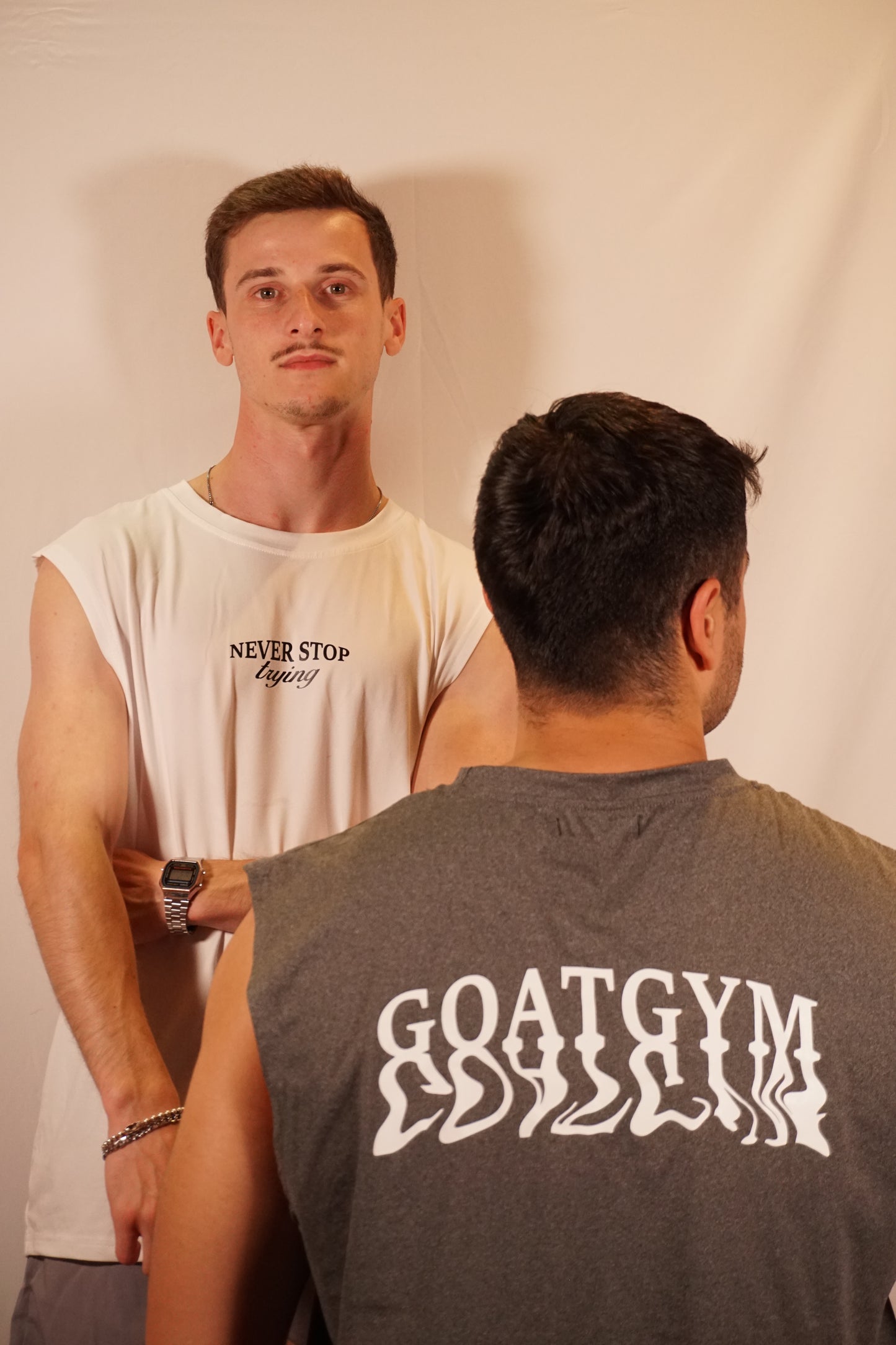 Camiseta sin mangas blanca Never stop trying