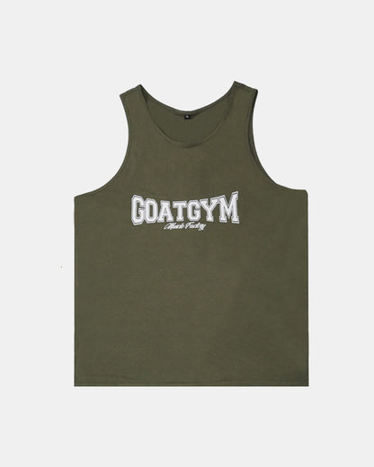 Camiseta de tirantes color verde estilo universitario de la colección Afterclass de GoatGym